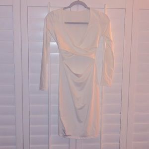 Plunging Back White Dress